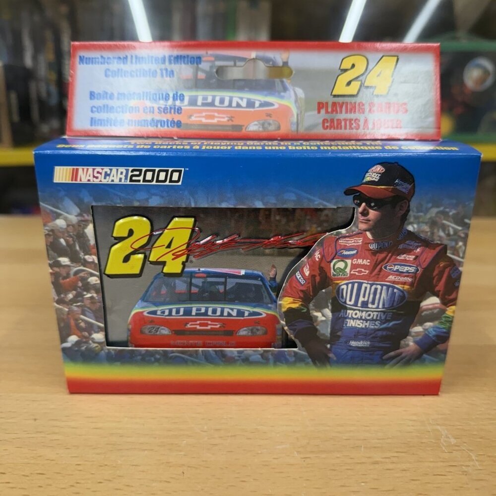 Jeff Gordon Nascar Collectible Tin With 2 Packs Poker Playing Cards NIB